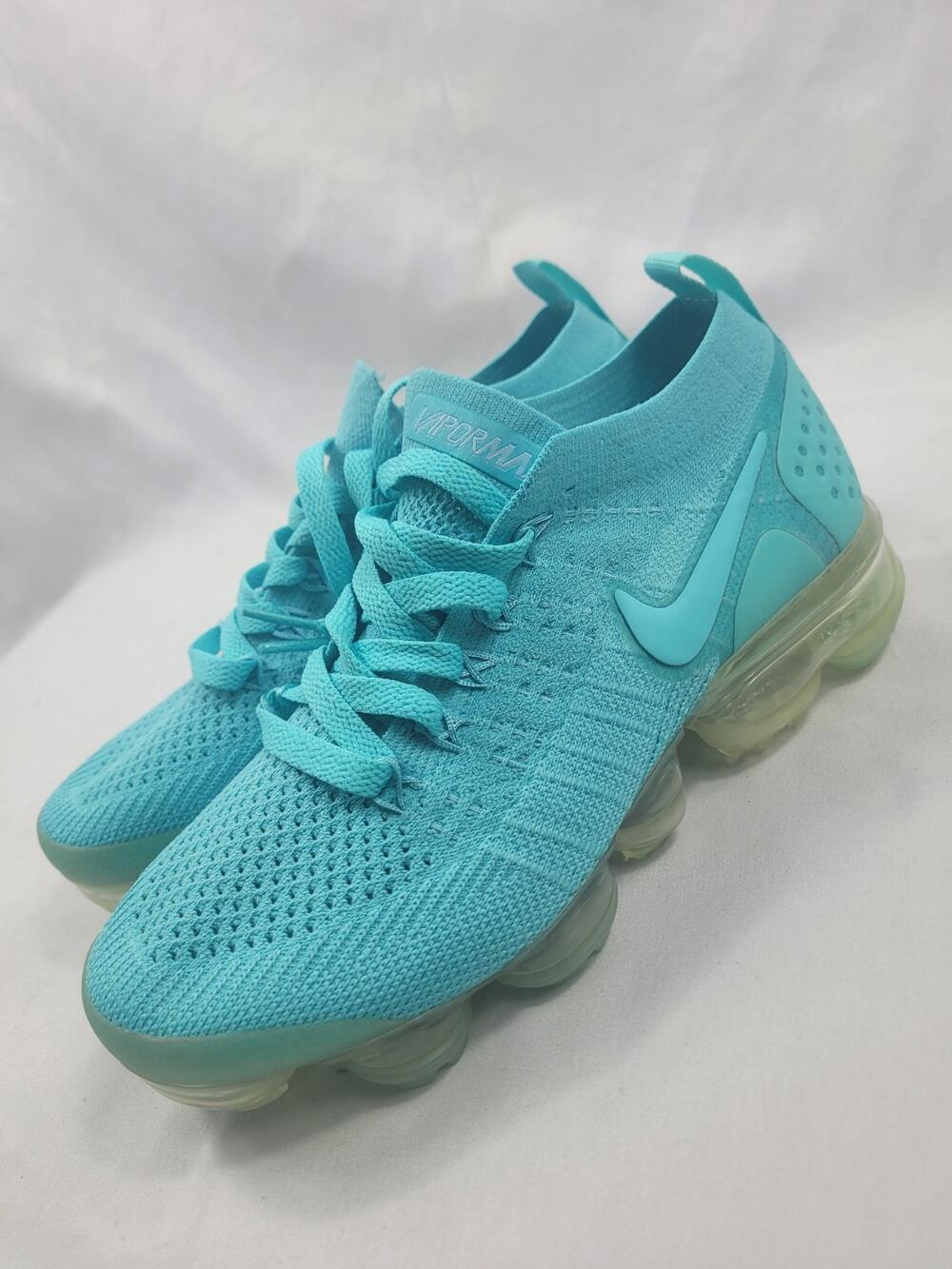 NIKE 2019 AIR VAPORMAX FLYKNIT WOMEM SHOES SIZE 5.5 TEAL BLUE SNEAKERS